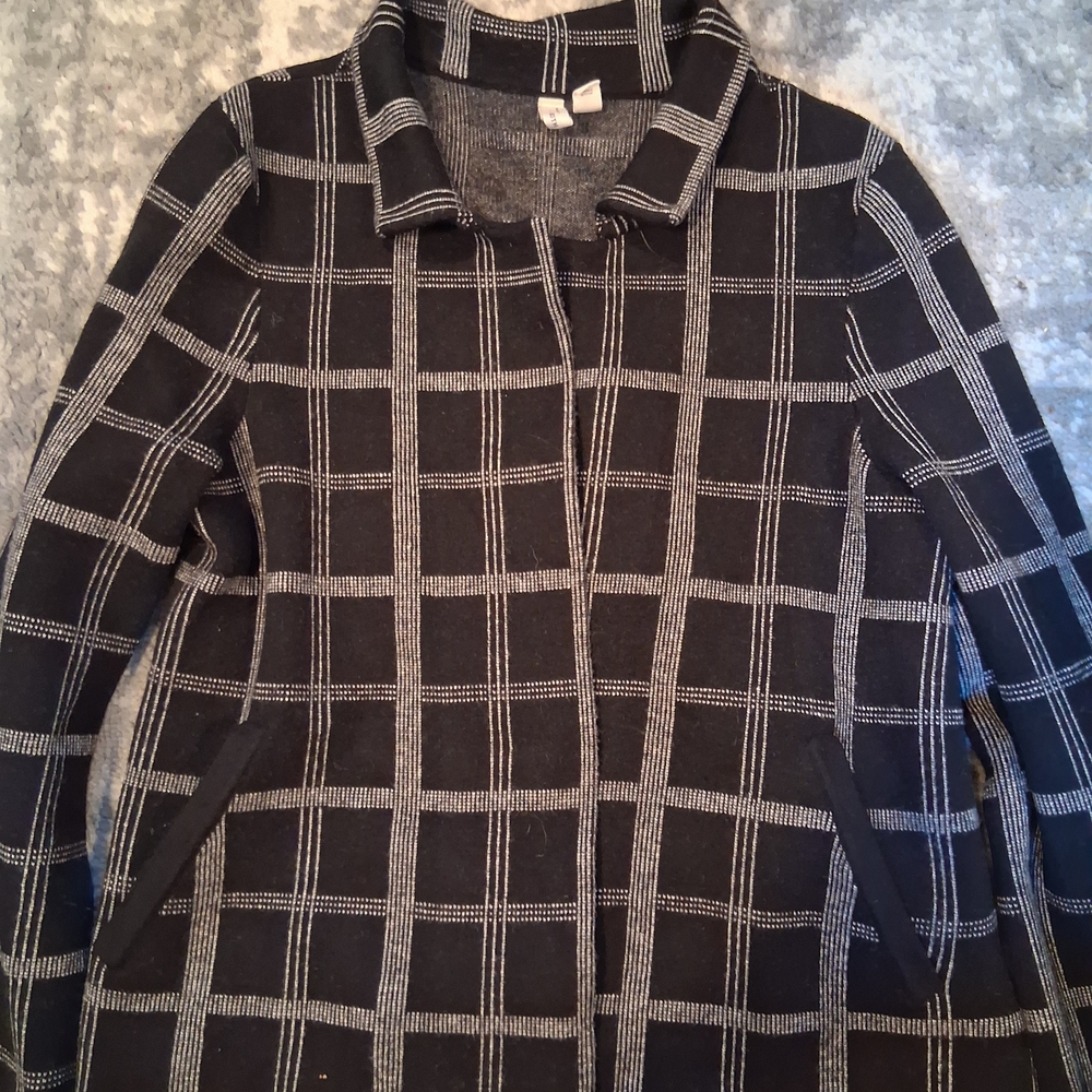Anthropologie Black and White Striped Jacket